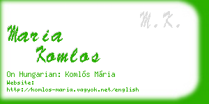 maria komlos business card