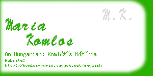 maria komlos business card